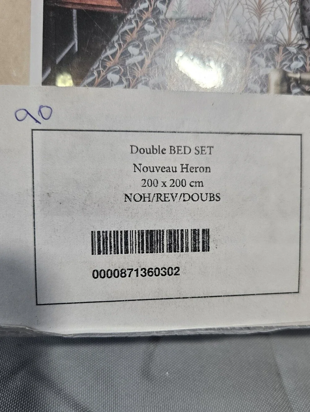 The Chateau Nouveau Heron Duvet Cover Art Deco Cotton Double Bed Reversible Set